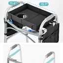 FANGSUN Walker Tray for Folding Walker Foldable Tray for Walkers with Side Pockets & Cup Holder, Spill-Proof, Easy Install with Straps, Fits Rolling Walkers with Side Bars, for Meals & Drinks