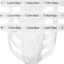 Calvin Klein Men's Cotton Stretch 3-Pack Jock Strap (X-Large, 3 White)