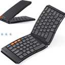 MEETION Foldable Bluetooth Keyboard, Compact Portable Keyboard for Business Travel, Ultra-Thin Folding Wireless Keyboards for iOS Android Windows Mac Tablet PC (New Black)
