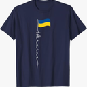 Ukraine Signature Flag Pole - Patriotic Ukrainian Flag, T-Shirt, Navy Blue, Small