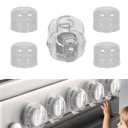 Stove Knob Safety Covers for Child 5-Pack Baby Proofing Kitchen Oven Knob Locks Universal Gas Burners Childproofing (White)
