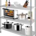 Garvee Stainless Steel Shelves,24x14x45 in Storage Shelf 4-Tier Heavy Duty Adjustable Shelf Unit for Kitchen Garage Office Restaurant Warehouse,330 LB Per Shelf