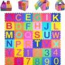 Kangler Kids Foam Puzzle Play Mat 5.9inch x 5.9inch (36-Piece Set) Interlocking EVA Floor Tiles with Alphabet and Numbers