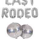 HOUSE OF PARTY Last Rodeo Foil Balloons 16" Silver Letter Balloons Cowgirl Bachelorette Party Hoedown Bach Party Decorations