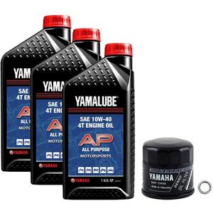 Yamaha Grizzly 660 4x4 (2002-2008) all Models AP Oil Filter Change Kit Yamaha Part# 5GH-13440-71-00, 3 Quarts All All Purpose LUB-10W40-AP-12