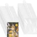 32 Pcs Hanging Storage Bags, Large Hook 13 X 10 Inch Clear Plastic Bags, Reusable Waterproof Book and Headphone Pouch for Library Pharmacy Organization