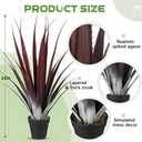 Giegxin 1 Pc 26 Inch Artificial Red Aloe Vera Plant in Pot | Realistic Faux Agave Greenery, UV-Resistant Design, Indoor and Outdoor Decor
