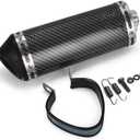 Universal 1.5" Inlet Exhaust Muffler With Removable DB Killer Slip On Dirt Street Bike Motorcycle Scooter - Carbon Fiber Color