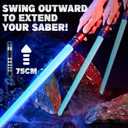 SANCO Light Up Sabers for Kids - 4 Pack 7 Colors Retractable Power Sword with FX Sound(Motion Sensitive), Glowing Toys for Halloween Cosplay Parties, Christmas Birthday Gifts for Boys & Girls
