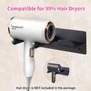 Hair Dryer Holder Wall Mounted, Self Adhesive Blow Dryer Holder Hair Dryer Organizer Hair Dryer Holder Wall Mounted Compatible with Dyson Blow Dryer Black Banjekt