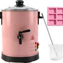 Fast MELT 6Lbs Soap Base Melter - Soap Making Kit with Constant Temperature Control Melter, Quick Pour Spout, Ideal for Homemade Soap Business Fast Loading Easy Clean Pink