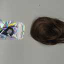 FESHFEN Claw Clip Short Ponytail Extensions - DIY Bendable Metals Fluffy Messy Bun Hair Piece Straight Synthetic Hairpieces Ponytail Extension for Women, Chestnut Brown