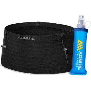 Running Belt for Men Women with 250ml Water Bottle, Lightweight Reflective Waist Pack for Running, Hiking, Training - L