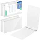 4 Pcs 11 x 17 Inch View Binders with Cover Pocket 2 Inch 3 Rings Heavy Duty View D Ring Binders Economy Holds 11" x 17" Paper for Artwork Blueprints, Office, Home, Work Places (White)