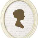 Sunlit Boho Vintage Picture Frame 8x10 Inch with Beaded Border, Oval Luxury Antique Photo Frames with Glass Front, Photo Display, Tabletop Wall Hanging, Gift Idea, Distressed White