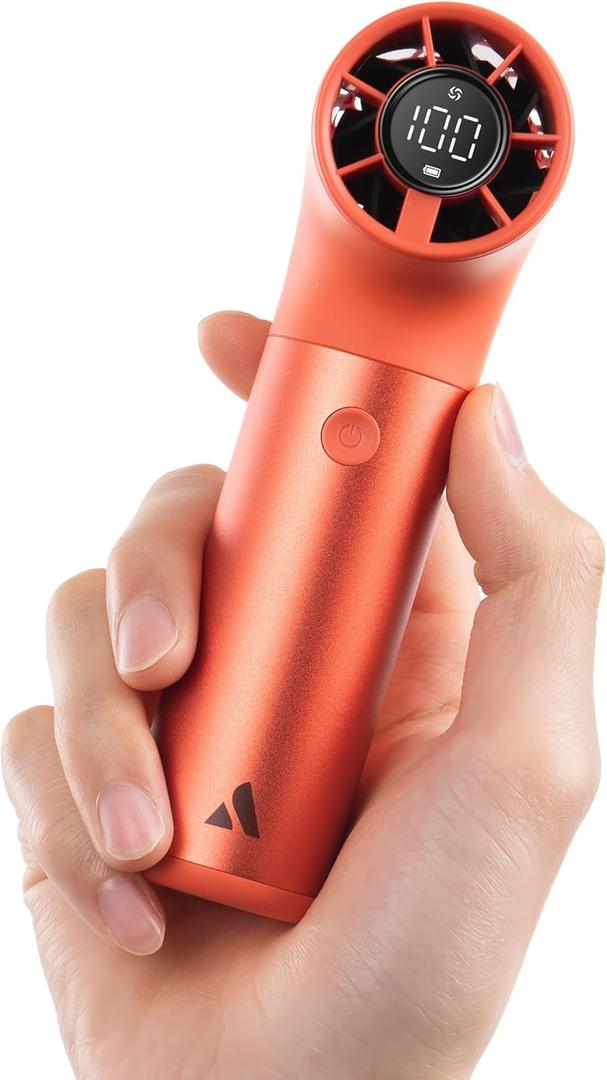 3 x Aecooly Portable Handheld Fan, Powerful Turbo Mini Fan, 19000 RPM High Speed Aero Ultra, 15H Max Cooling Time, 7 Speeds Aluminum Case,Pocket Rechargeable Personal Small Travel GIfts for Women-Orange