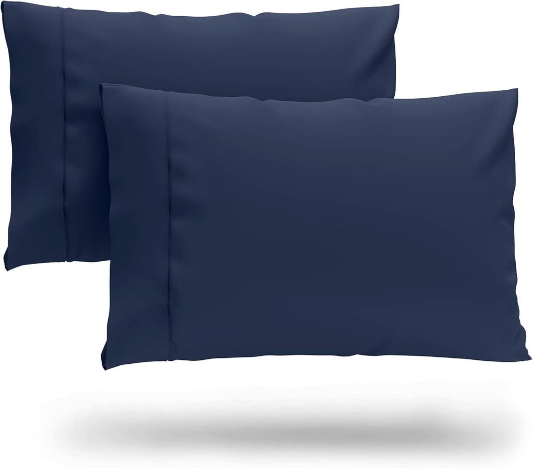 Cosy House Collection Premium Rayon Derived from Bamboo Pillowcase Set of 2 - Ultra Soft, Cooling & Breathable Bedding (King, Navy Blue)