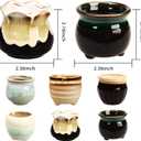 Brajttt 2.1 Inch Succulent Pot with Drainage, Planting/Flower Pots, Small Planter for Mini Plant Ceramic Flowing Glaze Base Serial Set with Holes