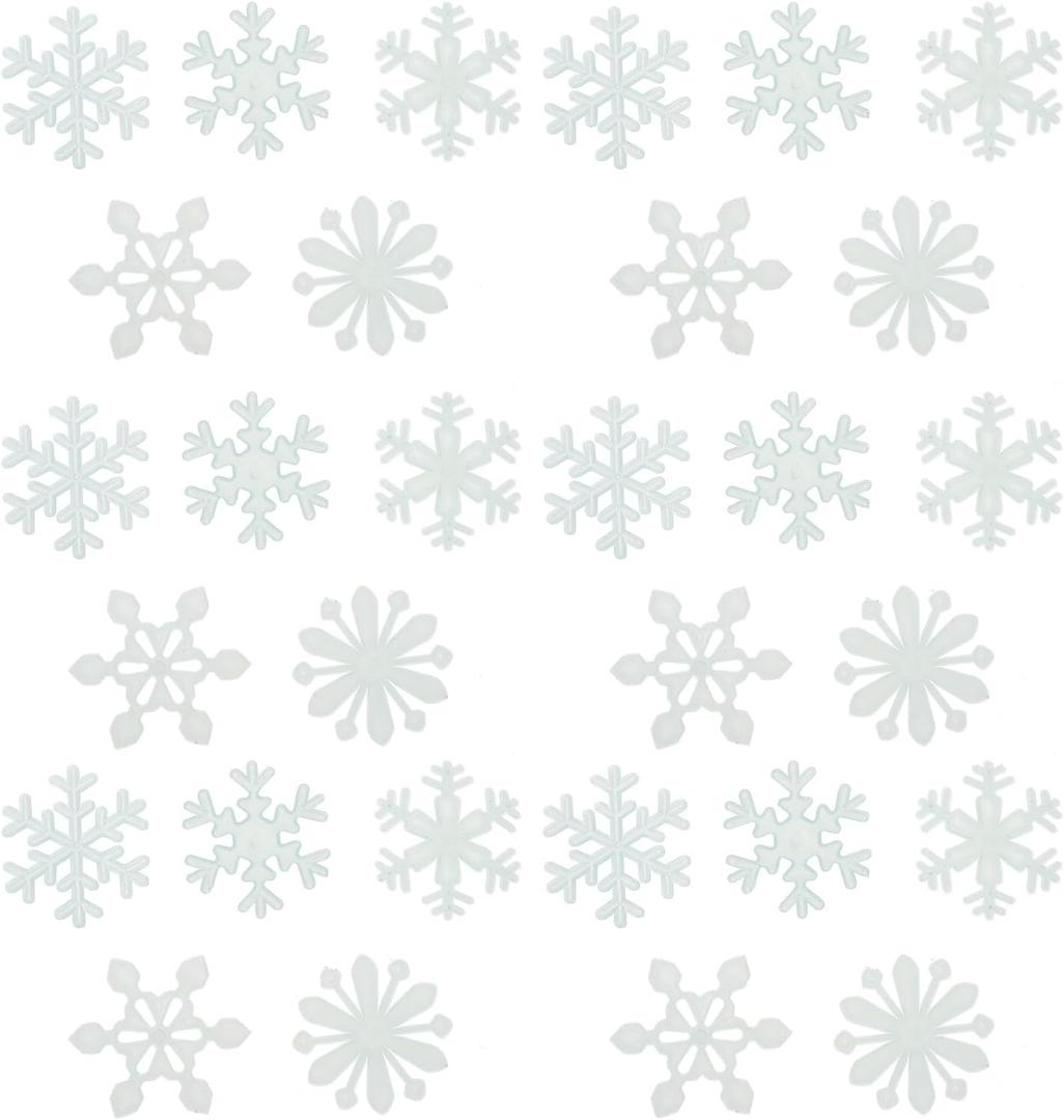Amosfun 200PCS Glow in The Dark Snowflake Stickers 3D Decals for Christmas Home Decoration Removable Ceiling and Mural Accessories