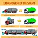 FUBARBAR Truck Toy Model 1:43 Diecast Metal Garbage Recycling Waste Transport Truck with Trash Bin, Pull Back Model Car Toy for Kids 4-6 Age Boys Birthday Gift (Grey)