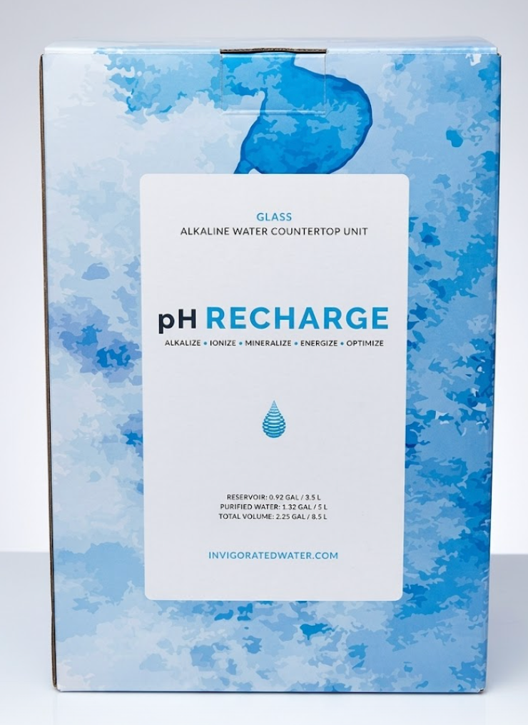 PH Recharge Glass Alkaline Countertop Water Filter 8.5 L/2.25