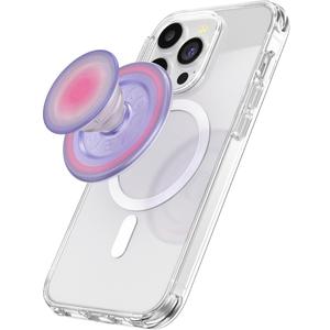 PopSockets Phone Grip for MagSafe with Kickstand, Magnetic Stand, Swappable Top, Secure Hold for iPhone MagSafe Cases, Phone & Tablet Grip, Cute PopSockets, Pink, Purple - Aura