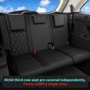 1:1 Custom Fit Seat Covers for Toyota Highlander 2014-2019 7 Seaters,Luxury Waterproof Full Set Seat Cover,Faux Leather Cars Interior Covers Protection-Black