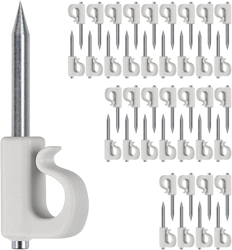 SELEWARE Q-Hanger Hooks for Outdoor String Lights, Home Christmas Lights Hanger Hooks for Easy Release, Heavy Duty 40 LB Capacity (White 40Pcs)