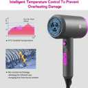 Slopehill Professional Ionic Hair Dryer, Powerful 1800W Fast Drying Low Noise Blow Dryer with 2 Concentrator Nozzle 1 Diffuser Attachments for Home Salon Travel