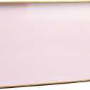 Spsyrine Pink Decorative Serving Tray with Handles, Elegant Plastic Coffee Table Tray for Ottoman, Living Room, Home Decor 15.6" X 10.2"