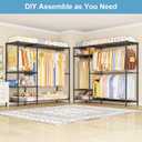 Ulif F7 Plus Garment Rack, Heavy Duty Clothes Rack, Clothing Racks for Hanging Clothes, 6-Tiers Freestanding Portable Closet Storage Rack 68'' W 14.6'' D 76.6'' H, Max Load 850 Lbs, Black