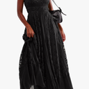 Gacaky Summer Dress for Women Casual Lace Floral Embroidered Bohemian Maxi Dress Flowy A Line Beach Long Dresses
Black S