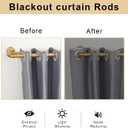 1 Inch Industrial Iron Curtain Rod for Windows 66 to 120, Wrap Around Window Double Curtain Rods, Outdoor Farmhouse Rustic Curtain Rod (Sand Gold)