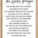 FZMHASLWW The Lords Prayer Wall Decor Art 24"16" Our Father Prayer Bible Verse Sign Large Wood Framed Wall Hanging (Wood)