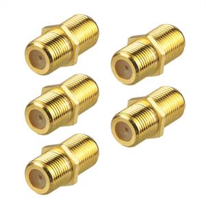 VCE Coaxial Cable Connector, RG6 Coax Cable Extender F-Type Gold Plated Adapter Female to Female for TV, Satellite, 5-Pack