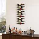 B4Life Wine Rack Wall Mounted for 9 Wine Bottles, Wood Wine Racks for Wall, Wine Holder Wine Bottle Racks for Kitchen, Dining Room, Bar-Dark Yellow