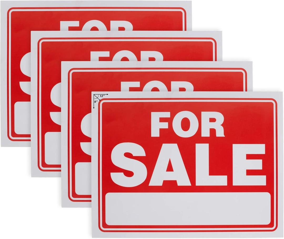 Ram-Pro 9" X 12" Sale Sign for Car and Auto Sales - Rust Free Clear and Visible Text Long Lasting with A Space to Hand Write, (4 Pack)