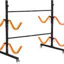 Freestanding Kayak Storage Rack, Adjustable Kayak Racks Outdoor with 4 Lockable Wheels, Kayak Stands Heavy Duty Storage for Kayaks, Canoes, SUP and Surfboards - 4 Kayaks