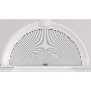 Myshade Arch Window Shades Half Circle Blackout Cellular Shades Cordless No Drill Blinds for Windows Half Moon Honeycomb Fabric No Tools Room Darkening Shades Easy Install (1PCS White 48" W X 24" H)