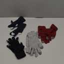 Clothclose 4 Pairs Kids Winter Gloves for Boys Girls, Warm Winter Glove for Kids, Knit Toddler Kid Gloves, Soft Kid Mittens (4 Pack, Black & Grey & Blue & Red)