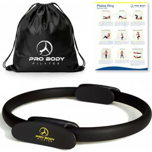 ProBody Pilates Fitness Circle  14 Inch Pilates Ring for Focusing on Toning Inner Thighs, Arms, and Core (Black)