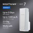 NETGEAR WiFi 7 Range Extender (EXS27) Add up to 1,500 sq. ft. and 45 Devices with BE5000 Dual-Band Wireless Signal Booster & Repeater (up to 5 Gbps Speed), WPA3 Security, Smart Roaming