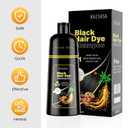 KAISASA Black Hair Dye Shampoo 3 in 1, Hair Color Shampoo for Women and Men, Hair Dye to Cover Gray Hair, Herbal Ingredient Shampoos for Grey Hair Coverage 500ml (Black)