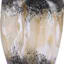 Hand Blown Smoke Glass Vase,Black Amber Vases Home Decor,Vintage Gray Glass Vase, Round Bubble Art for Flowers,Farmhouse Vases for Table Decor and Modern Home Unique Abstract Design (L)