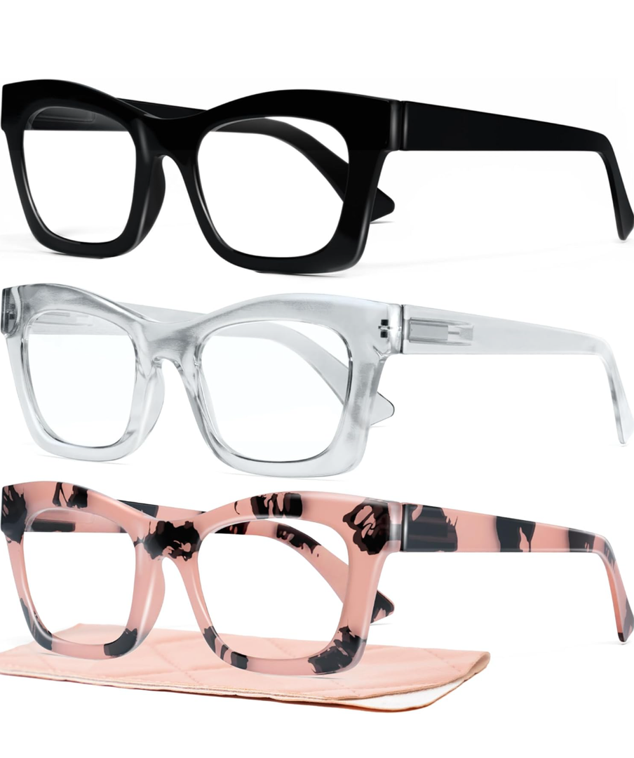 CCVOO 6 Pack Oprah Reading Glasses for Women, Eyeglasses, Blue Light Readers for Women, Computer Eye Glasses, Cheaters