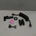 Generic Toilet Faucet Splitter 2-Way Double Faucet Adapter, 1-in-2-Out Dual Control Valve Handheld Bidet Sprayer, Stainless Steel & Brass, Black, Bathroom Accessory