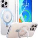 CASEKOO Ultra-Magnetic Stand for iPhone 16 Pro Case [Military Drop Protection] [Compatible with MagSafe] Shockproof Translucent Matte Slim Ring Holder Case for iPhone 16 Pro 6.3", Dove White