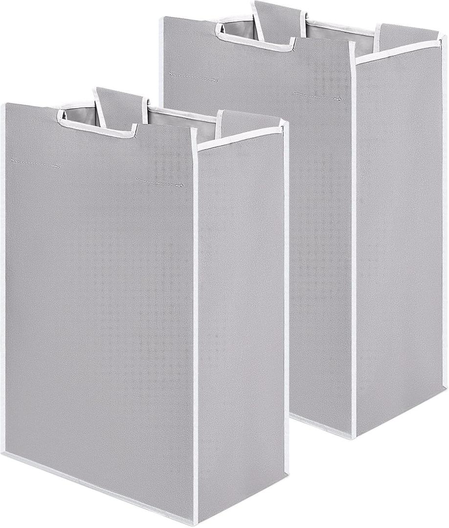 Bonuci 2 Pcs Laundry Sorter Replacement Bags Hamper Cart Removable Replacement Laundry Storage Organizer Bag Hamper Liner, No Hooks 14.76 x 8.66 x 21.65 Inch (Gray)