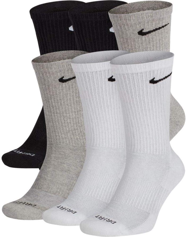 Nike Men's Everyday Plus Cushion Crew Socks (Large, Multi)