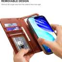 Bocasal Detachable Wallet Case for iPhone 17 Pro Max RFID Blocking Card Slots Holder Premium PU Leather Magnetic Kickstand Shockproof Wrist Strap Removable Flip Protective Cover 5G 6.9 inch (Brown)